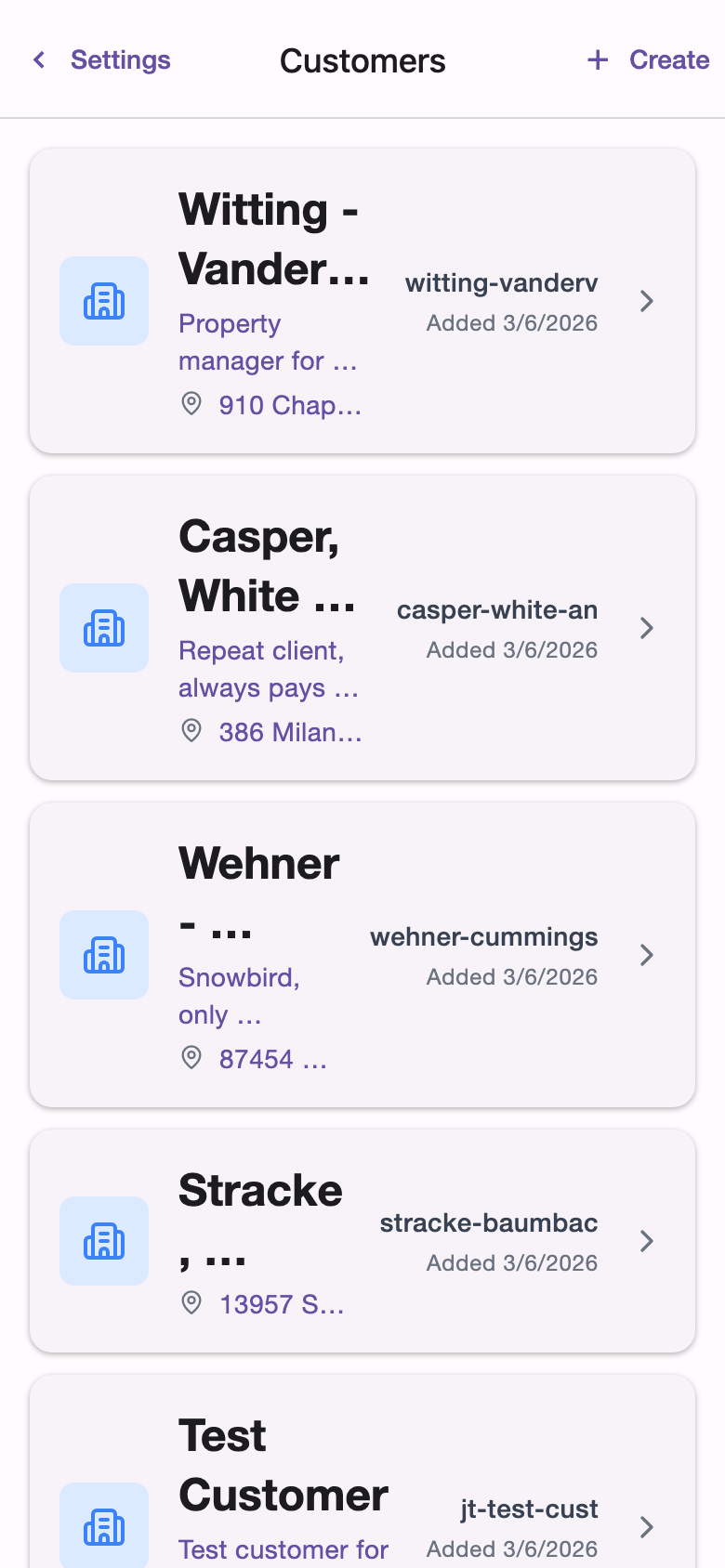 mobile customers screenshot