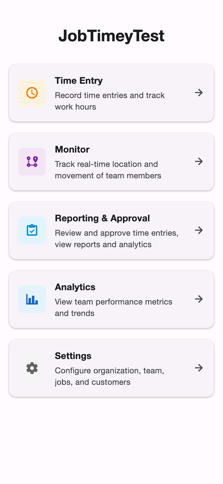 mobile dashboard screenshot