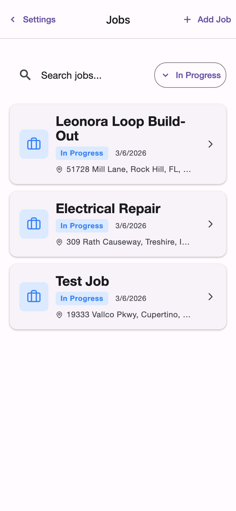 mobile jobs screenshot